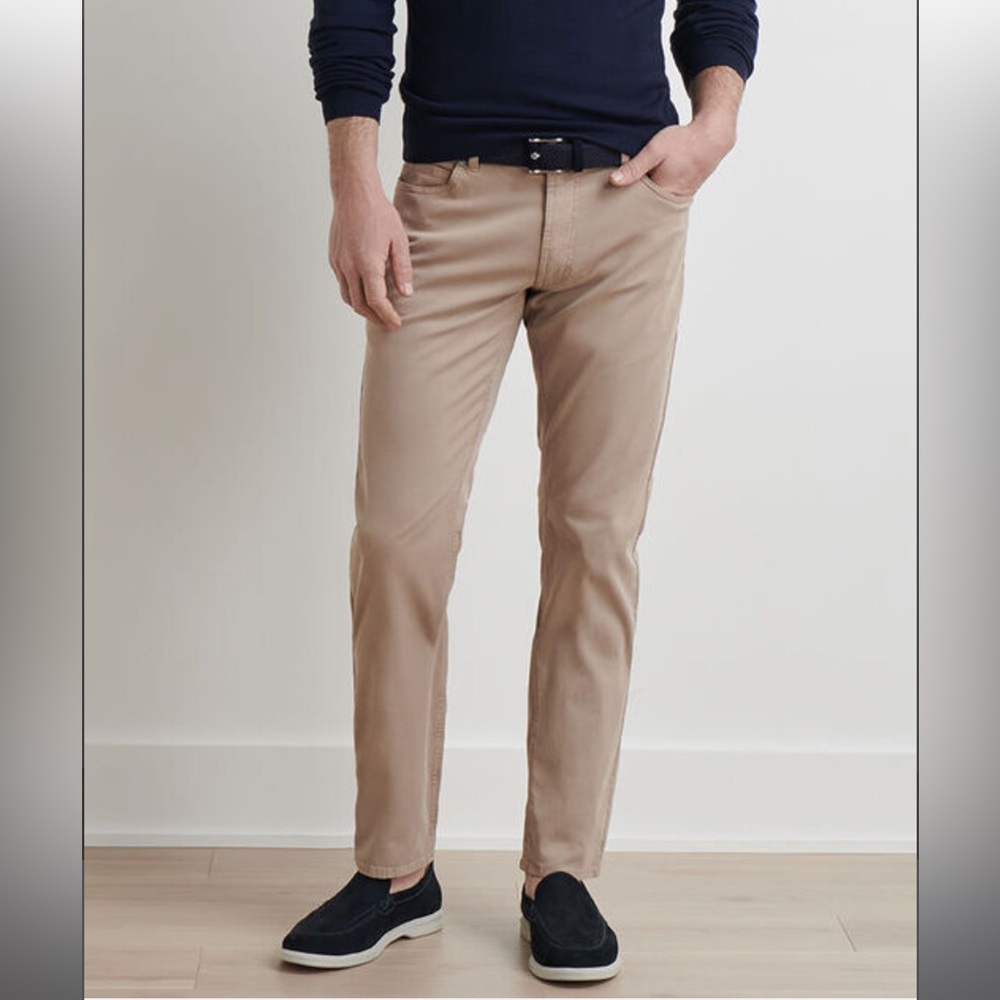 Peter Millar Wayfare Five-Pocket Pants in Classic Khaki